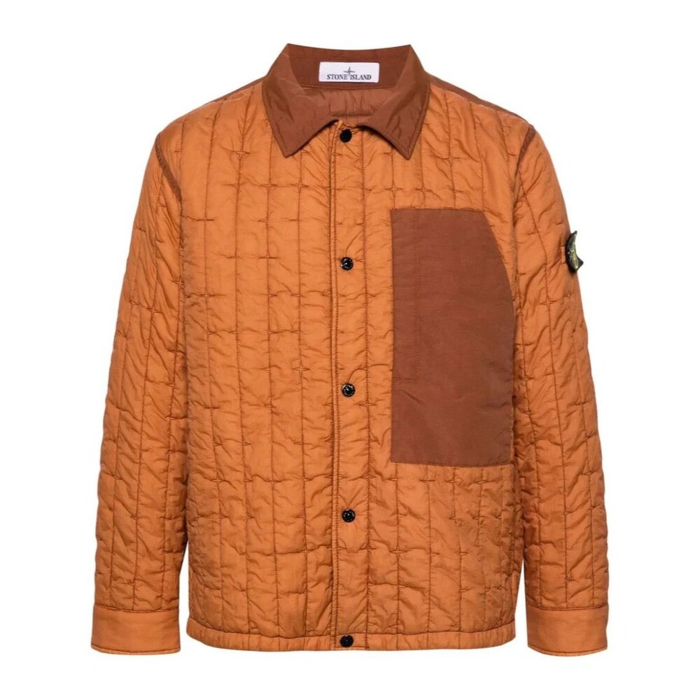 STONE ISLAND Jacket Mens XL Burnt Orange Quilted Nylon STELLA Primaloft $985